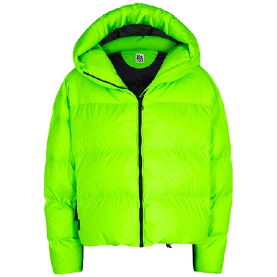 Shop Bacon Cloud Neon Green Quilted Shell Jacket In Bright Green