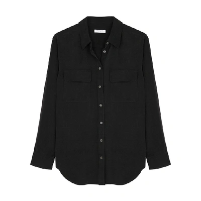 Shop Equipment Slim Signature Black Silk Shirt
