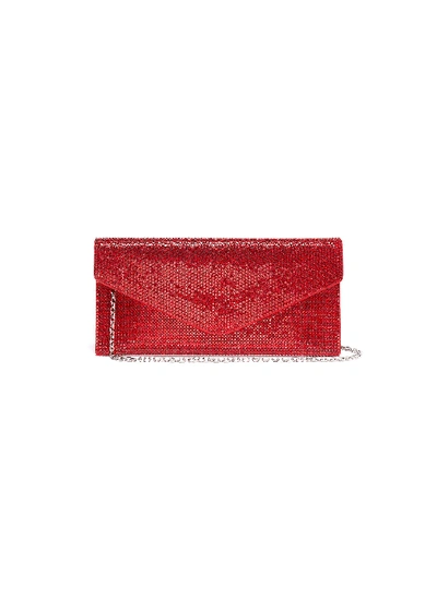 Shop Judith Leiber Crystal Pavé Envelope Clutch In Red