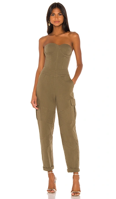 Shop Retroféte Noa Jumpsuit In Army Green