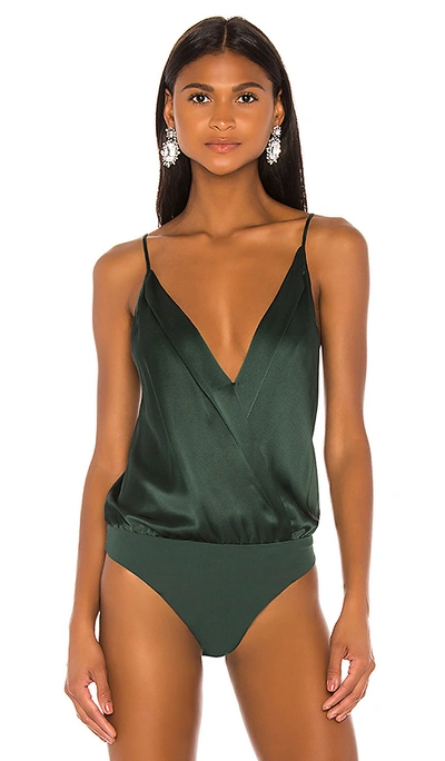 Shop Michelle Mason Cami Wrap Bodysuit In Bottle