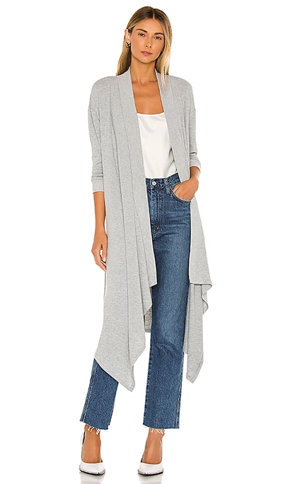 Shop 1.state Drap Front Maxi Cardigan In Silver Heather