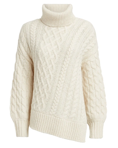 Shop A.l.c Nevelson Cable Knit Alpaca-blend Turtleneck In White