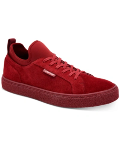 Shop Calvin Klein Men's Ellison Low Top Sneakers Men's Shoes In Red