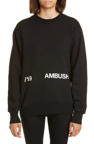 Shop Ambush Logo Superhuman Graphic Print Sweatshirt In Black