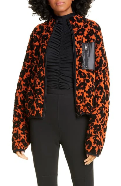 Shop Proenza Schouler White Label Crop Bomber Jacket In Leopard