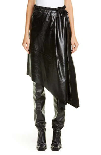 Shop Proenza Schouler Asymmetrical Leather Skirt In Black