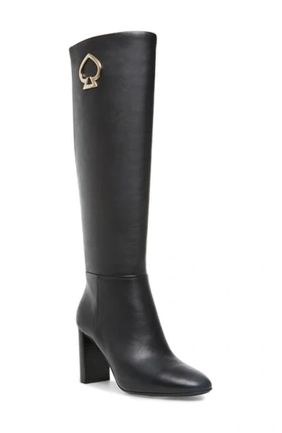 Shop Kate Spade Helana Knee High Boot In Black Nappa