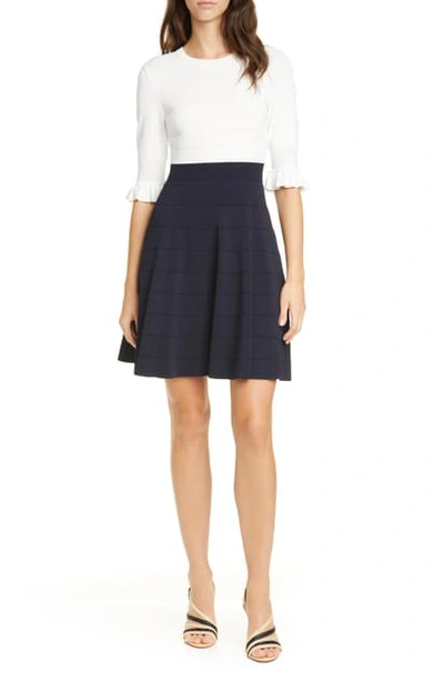 Shop Ted Baker Lauron Fit & Flare Sweater Dress In Navy