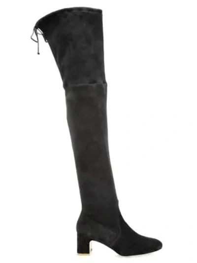 Shop Stuart Weitzman Women's Kirstie Over-the-knee Suede Boots In Black