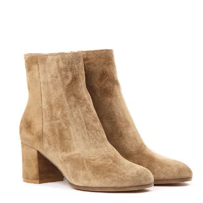 Shop Gianvito Rossi Camel Suede Ankle Boots In Neutrals