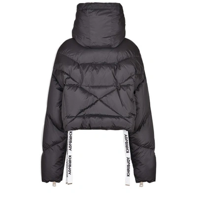 Shop Khrisjoy Cropped Puffer Jacket In Black