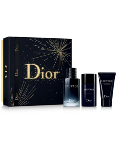 Shop Dior Men's 3-pc. Sauvage Eau De Toilette Gift Set