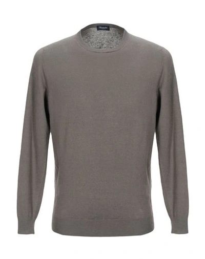 Shop Drumohr Man Sweater Lead Size 38 Linen, Polyester In Grey