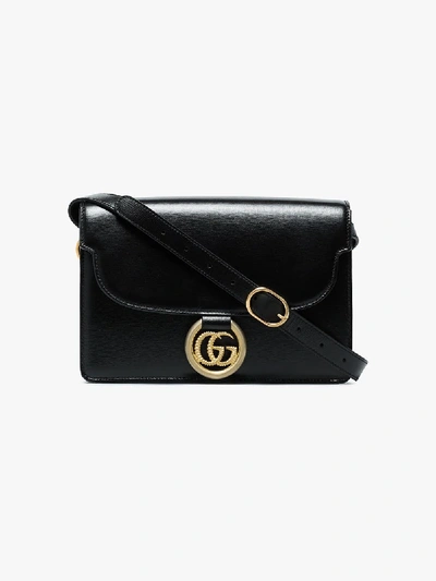 Shop Gucci Black Gg Ring Small Leather Shoulder Bag