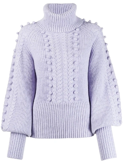 Shop Temperley London Chrissie Bobble Knit Sweater In Pink