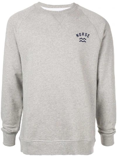 Shop Norse Projects Ivy Wave Logo Sweatshirt In Grey