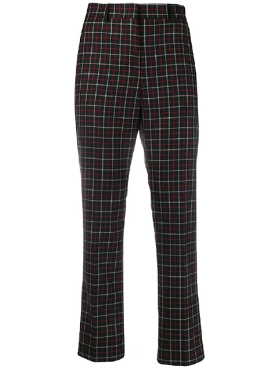 Shop Paul Smith Check Print Crop Trousers In Black