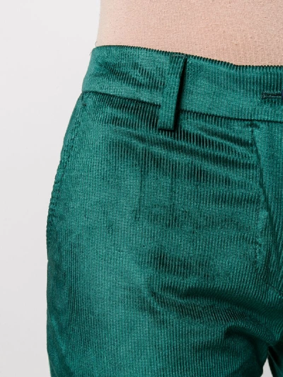 Shop Pt01 Velvet Corduroy Trousers In Green