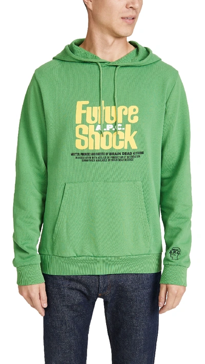 Shop Apc X Brain Dead Spacey Pullover Hoodie In Vert