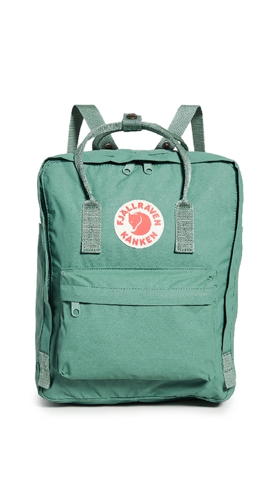 Shop Fjall Raven Kanken Backpack In Frost Green Solid