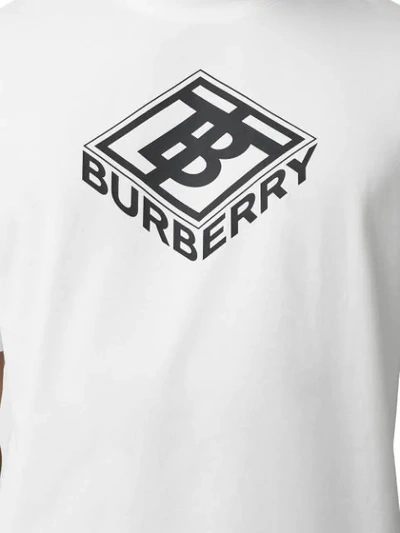 Shop Burberry Logo Graphic Cotton T-shirt In White