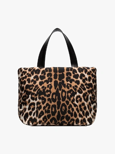 Shop Prada Womens Brown And Black Small Leopard Print Tote Bag