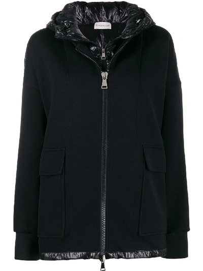 Shop Moncler Double-layered Zipped Jacket In Black