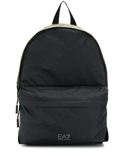 Shop Ea7 Printed Logo Backpack In Black