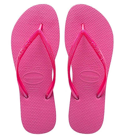 Shop Havaianas Slim Rubber Flip-flops In Shocking Pink