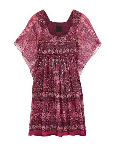 Shop Anna Sui Short Dress In Fuchsia