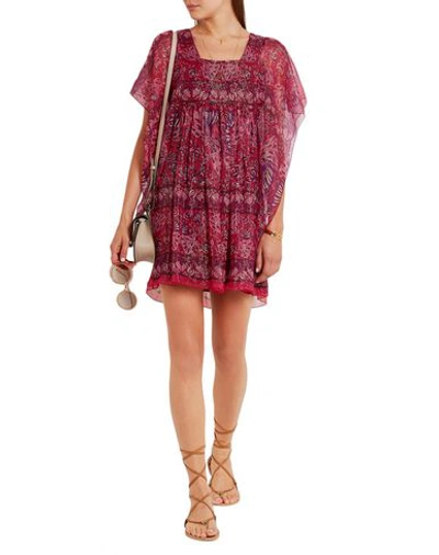 Shop Anna Sui Short Dress In Fuchsia