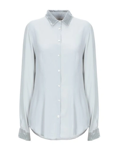 Shop Her Shirt Solid Color Shirts & Blouses In Grey