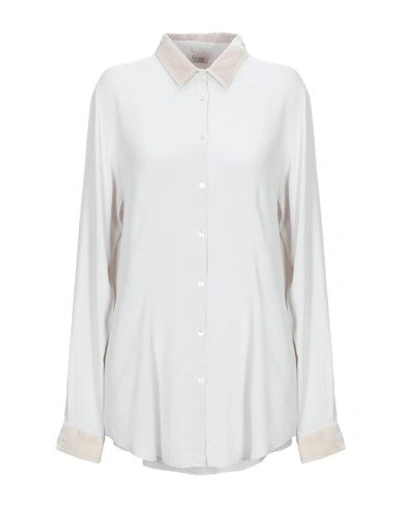 Shop Her Shirt Solid Color Shirts & Blouses In Light Grey