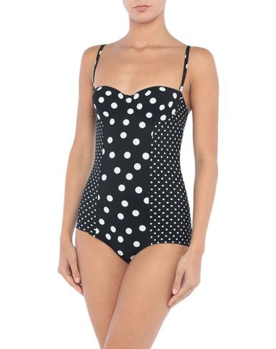 Shop Dolce & Gabbana One-piece Swimsuits In Black
