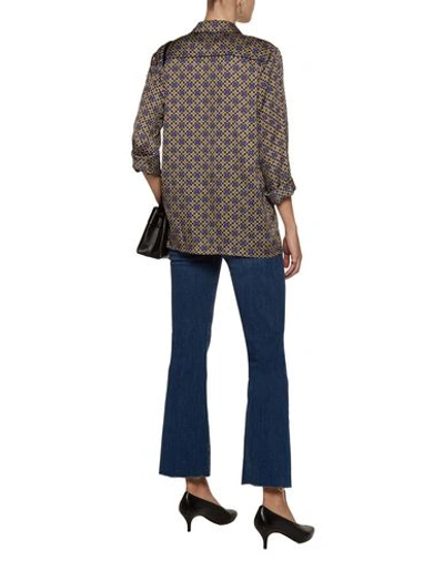 Shop Sandro Floral Shirts & Blouses In Cocoa