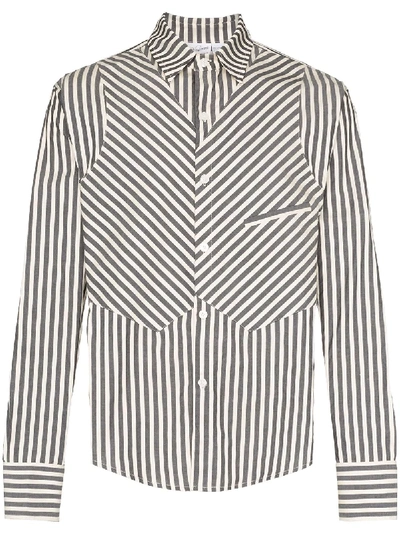 Shop Vaquera Contrast Stripe Waistcoat Shirt In White