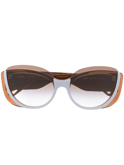 Shop Chloé Cayla Butterfly-frame Sunglasses In Brown