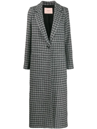 Shop Twinset Fitted Single-breasted Coat In Grey