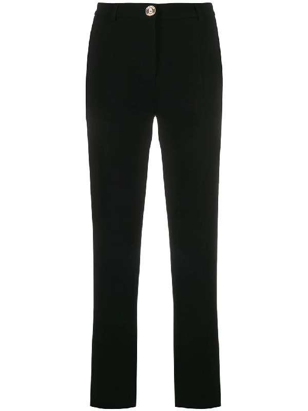 Boutique Moschino Skinny Fit Crop Trousers In Black | ModeSens