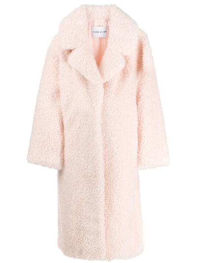 Shop Stand Studio Clara Faux-shearling Coat In Pink