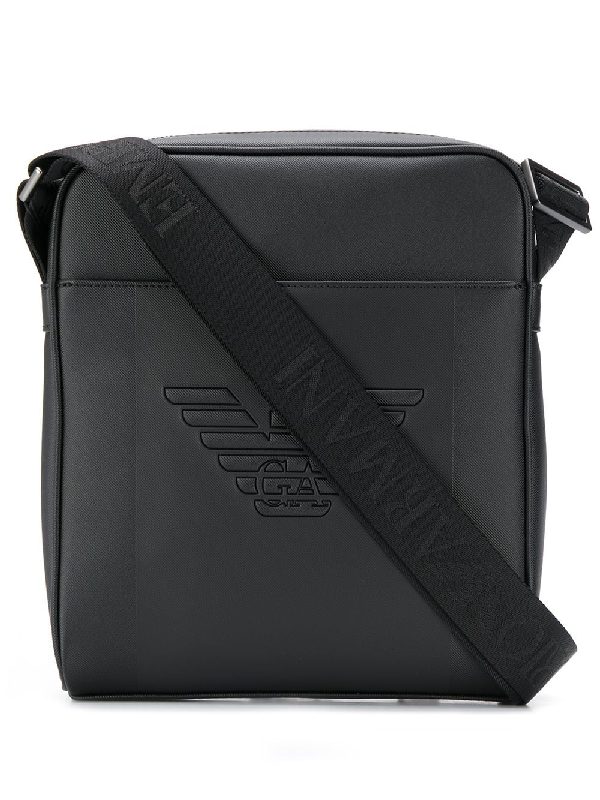 Emporio Armani Embossed Logo Shoulder Bag In Black ModeSens