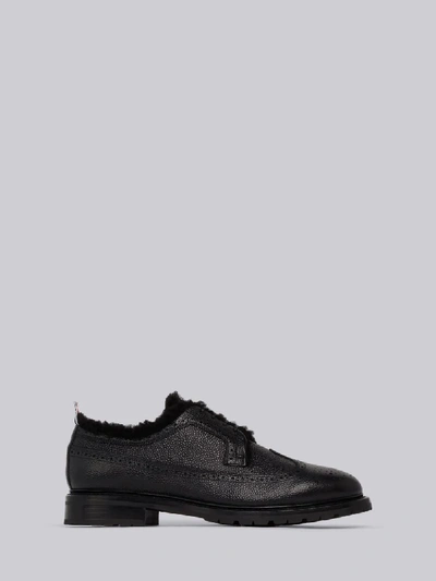 Shop Thom Browne Shearlining Lining Longwing Brogue In Black