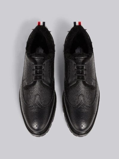 Shop Thom Browne Shearlining Lining Longwing Brogue In Black