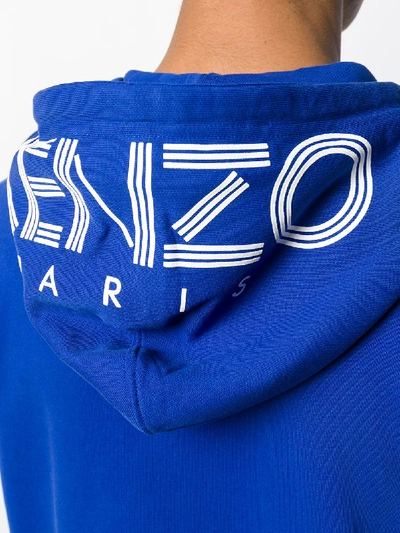 Shop Kenzo Cotton Hoodie In Blue