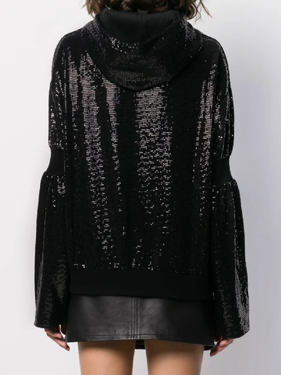 Shop Marcelo Burlon County Of Milan Hoodie Sweatshirt With Paillettes In Black