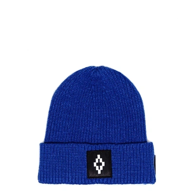 Shop Marcelo Burlon County Of Milan County Logo Beanie Hat In Blue