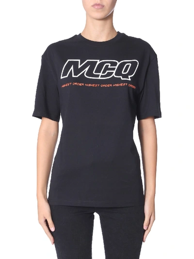 Shop Mcq By Alexander Mcqueen Round Neck T-shirt In Black