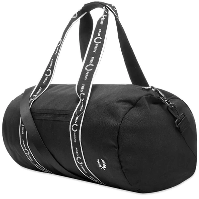 Shop Fred Perry Authentic Monochrome Barrel Bag In Black