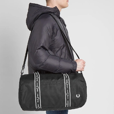 Shop Fred Perry Authentic Monochrome Barrel Bag In Black